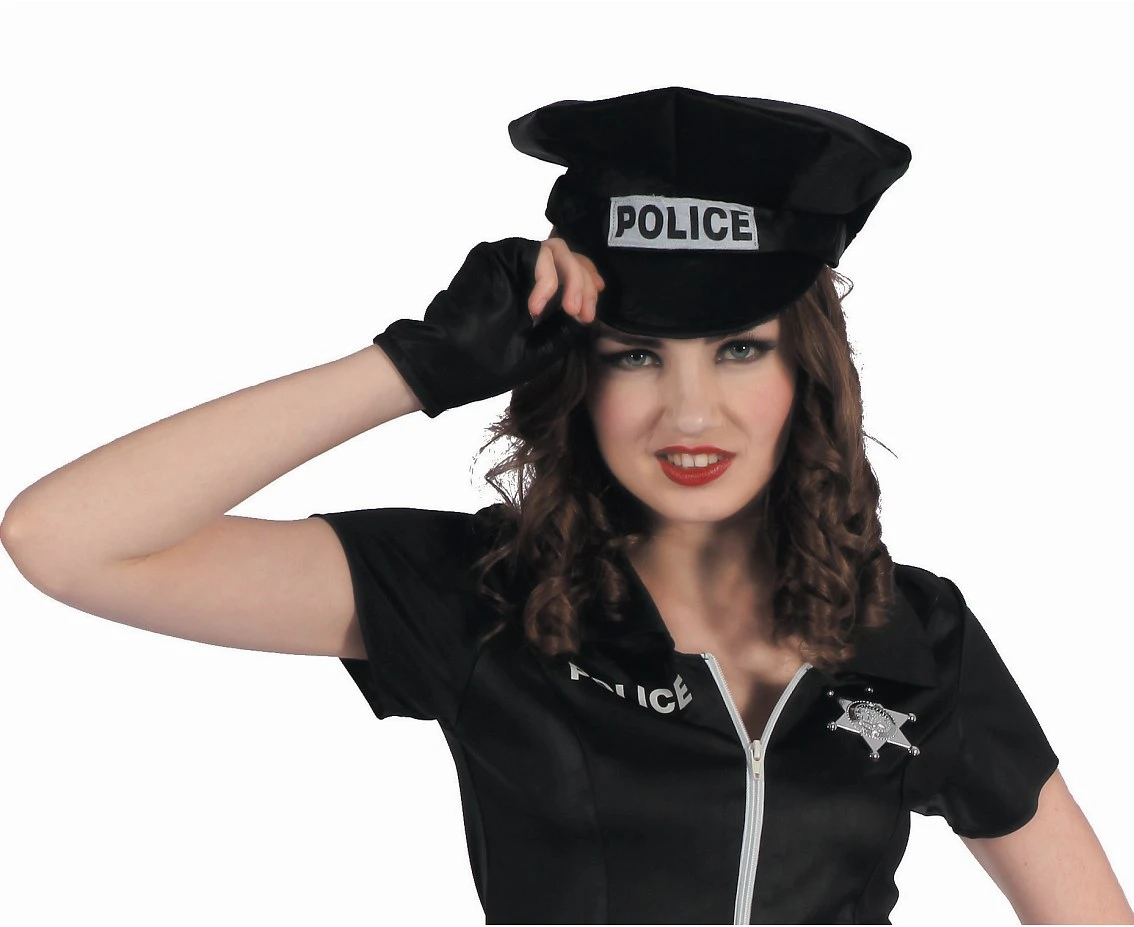 Zestaw dla dorosłych Niegrzeczna Policjantka (sukienka, kapelusz, pasek, rękawiczki), rozm. M